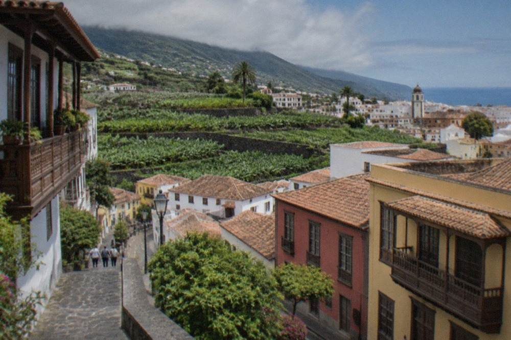Panoramic view over the Orotava Valley with Mount Teide rising behind
