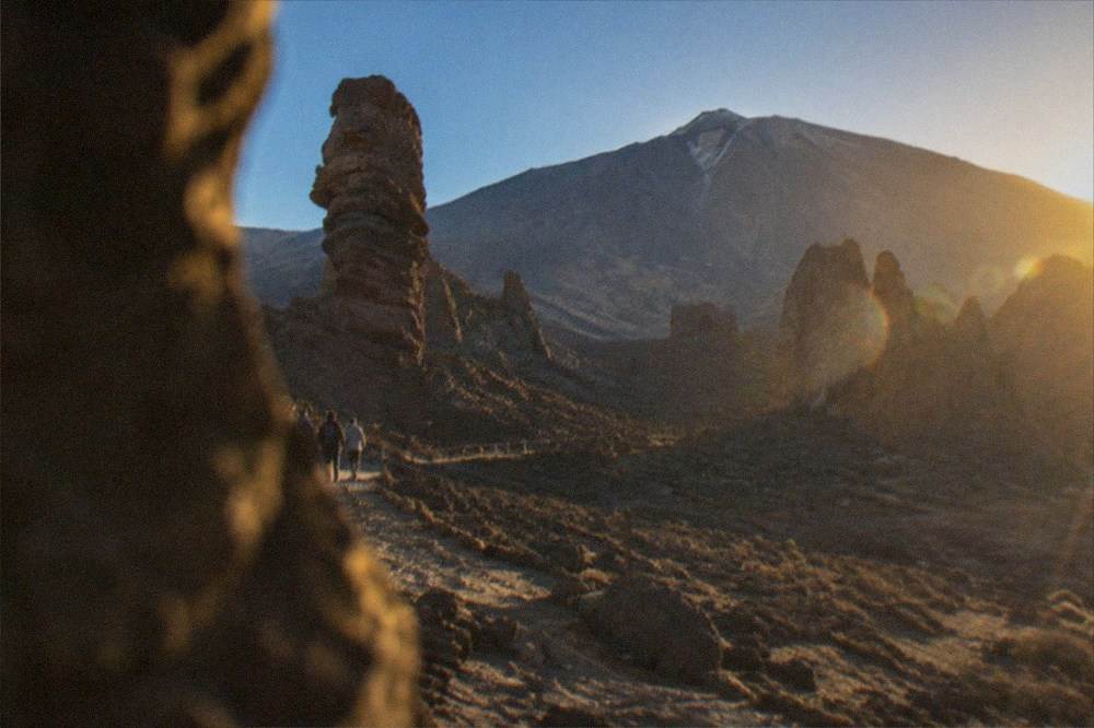 The rock formations of Roques de Garcia under evening light inside Teide National Park