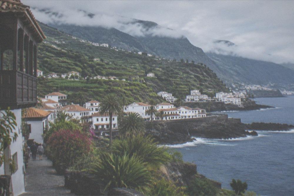 Clouds resting on green ridges above the northern valleys of Tenerife