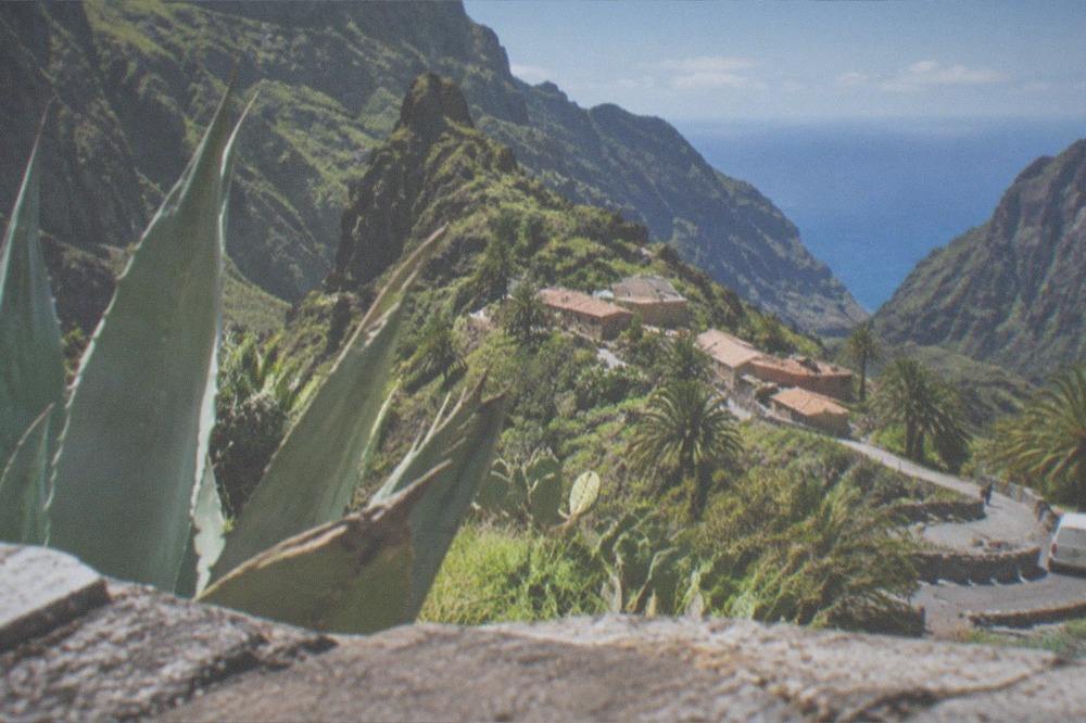 The village of Masca set among steep green ravine walls