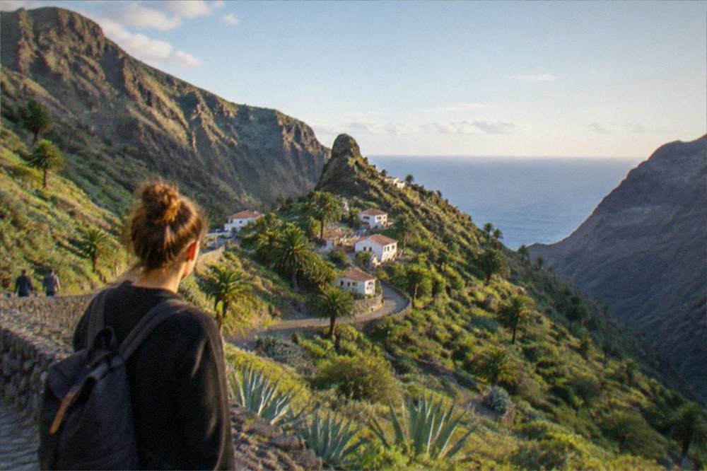 The village of Masca nestled in green cliffs in the Teno mountains