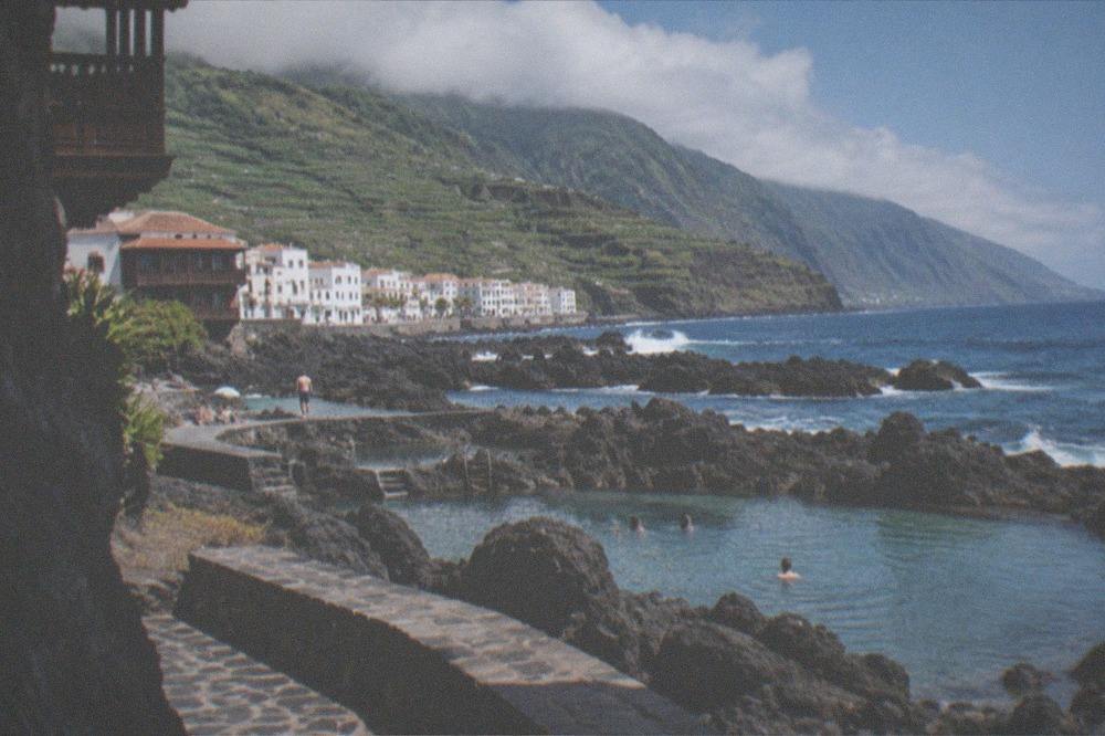 Rock pools formed by old lava flows along the seafront at Garachico