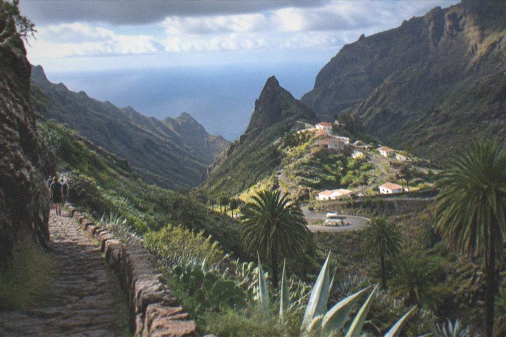 Steep terraced slopes and a narrow gorge around the village of Masca